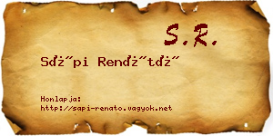 Sápi Renátó névjegykártya